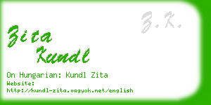 zita kundl business card